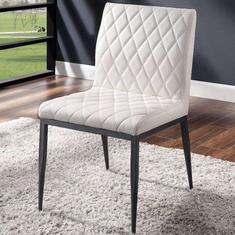 7pc Mcguffey Contemporary Dining Table Dining Set White/Black/Ivory - miBasics