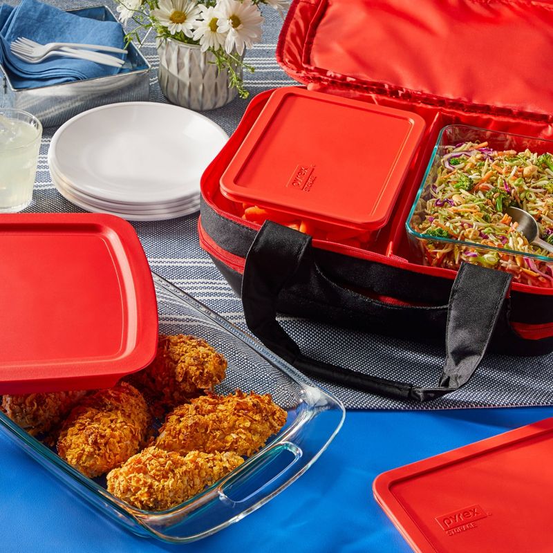 Pyrex Portable 9pc Double Decker Glass Bakeware Set
