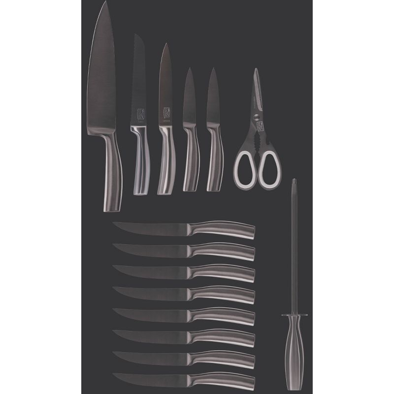 BergHOFF Rosewood 7 Pc Stainless Steel Cutlery Set with Block