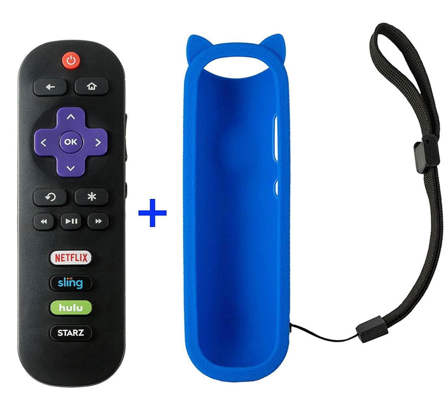 Remote Control for TCL Roku 4K TV Remote 32S305 49S405 49S403 43S303 55S403 32S301 50FS3800 32S3750 32S3800 32S4610R 32S3850A 32S3700 43FP110 with Protective Blue Case