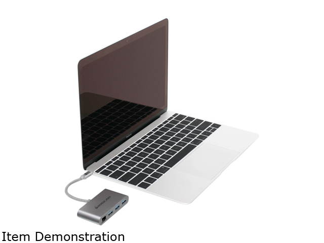 IOGEAR GUH3C34 HUB-C Gigalinq USB-C to USB-A Hub with Ethernet Adapter