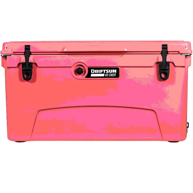 Driftsun DS-ICE-75COR Heavy Duty Rotomolded Thermoplastic UV Resistant Portable 75 Quart Insulated Hardside Ice Chest Beverage Cooler, Coral