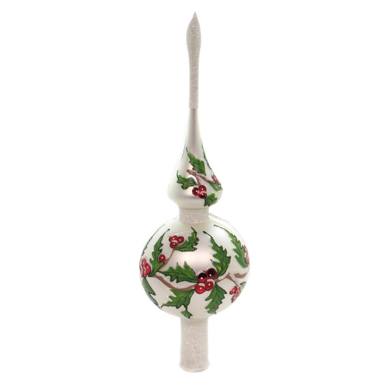 Christina's World 12.25" Matte Holly Leaf Finial Tree Topper  -  Tree Toppers