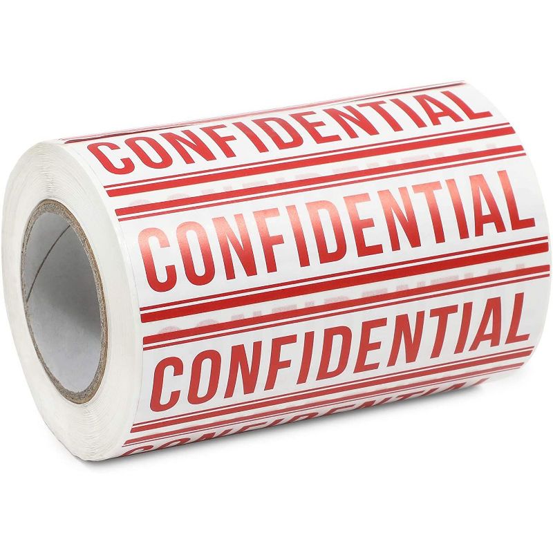 Stockroom Plus 600-Pack Confidential Instruction Labels, Red and White Sticker Roll (1 x 4 in)