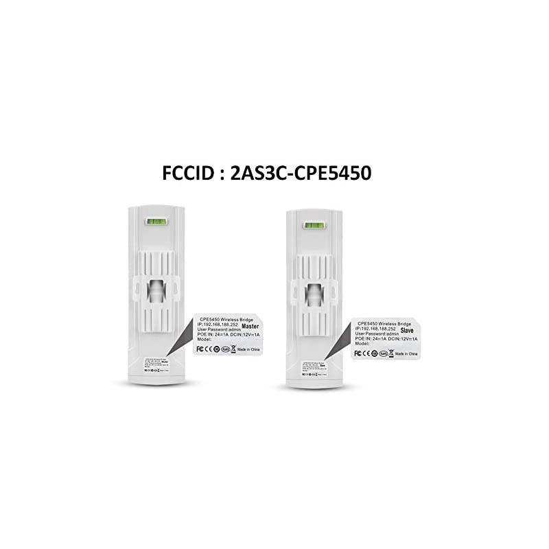 CPE5450 Wireless Bridge Kit, 5GHz 450Mbps 802.11ac Pre-configured CPE Kit, 3KM Max. Range Indoor & Outdoor Point to Point Client Bridge, Wireless Access Point?2-Pack?