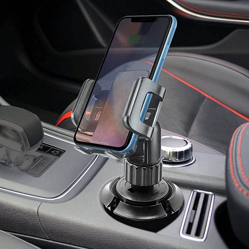 Car Cup Holder Mount Adjustable Smart Phone Cradle for iPhone 11 Pro XR XS Max X 8 Plus 7 SE Samsung Note 10 + 9 Galaxy S20+ Ultra S10+ S9 A71 A51 A21 A11LG Stylo 6 V60 Moto z4 edge+ e6 PH600