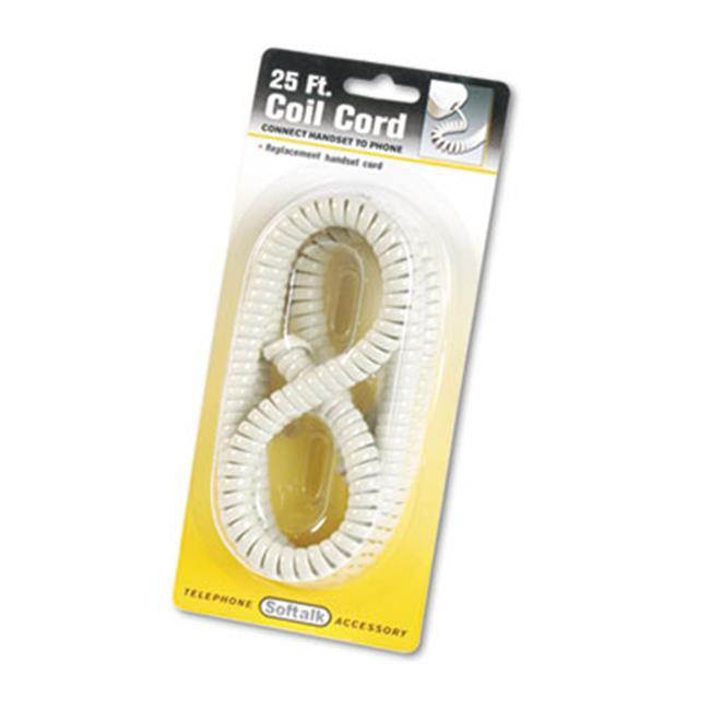 SOFTALK LLC Coiled Phone Cord Plug/Plug 25 ft. Ash 42215