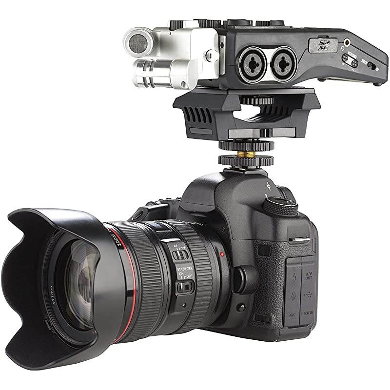 Universal Microphone and Recorder Shock Mount to fit Zoom H1 H1n H2n H4n Pro H5 H6 Tascam DR40x DR05x DR07x and More Mount on DSLRs Boom Poles and Hand Grips