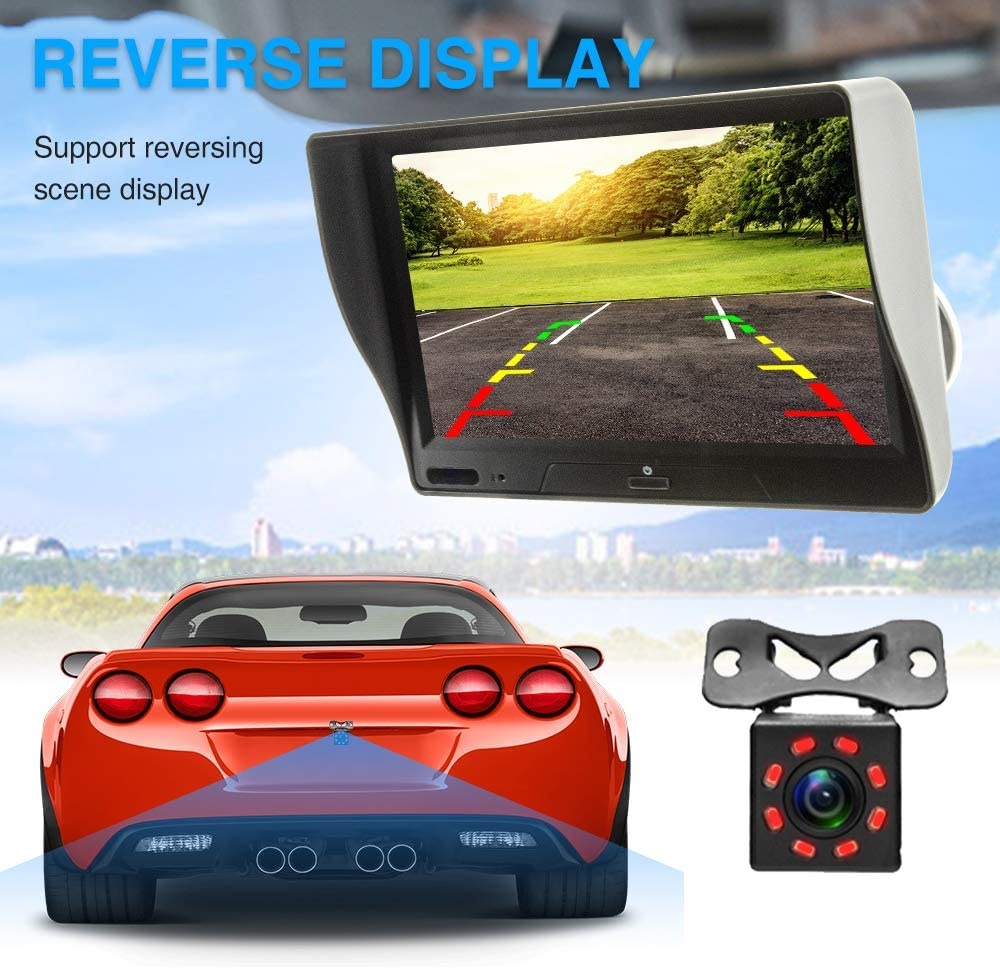 Podofo GPS Navigation for Car, Lifetime Map Update, Bluetooth Voice Broadcast Truck GPS Navigation System 7 inch 8G 256M Car Navigator Support Backup Camera,Voice Turn Direction Guidance,Speed Warning