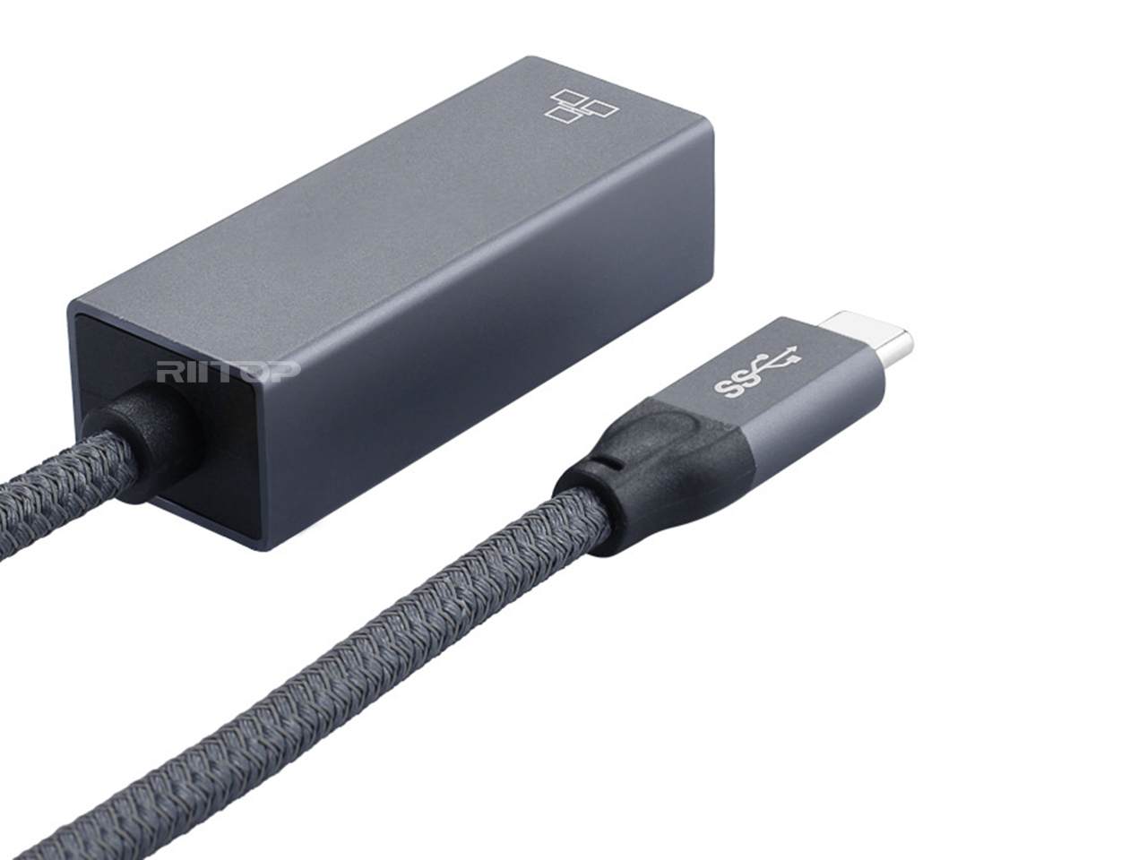 USB C Network Adapter, RIITOP USB 3.1 Type C to Gigabit Ethernet NIC Network Adapter 10/100/1000Mbps - Grey Aluminum Design
