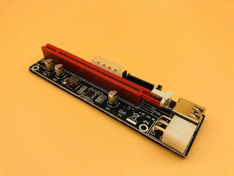 12PCS 3 in 1 4pin 6pin SATA PCI E Express 1x 4x 8x 16x Extender USB 3.0  Black PCI E Riser Adapter Card For Bitcoin Miner Mining