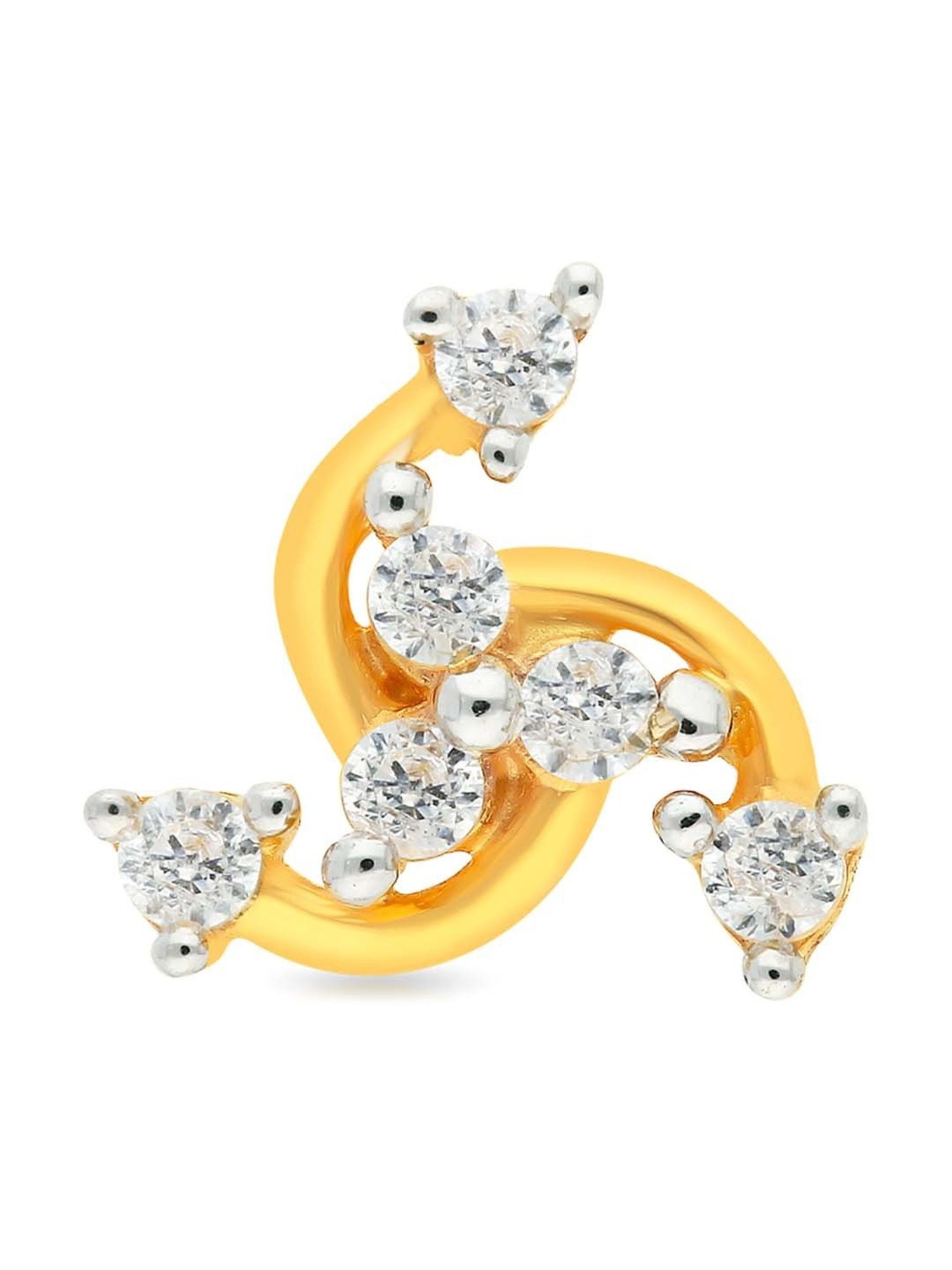 Malabar Gold and Diamonds 22k Gold Floral Nosepin for Women