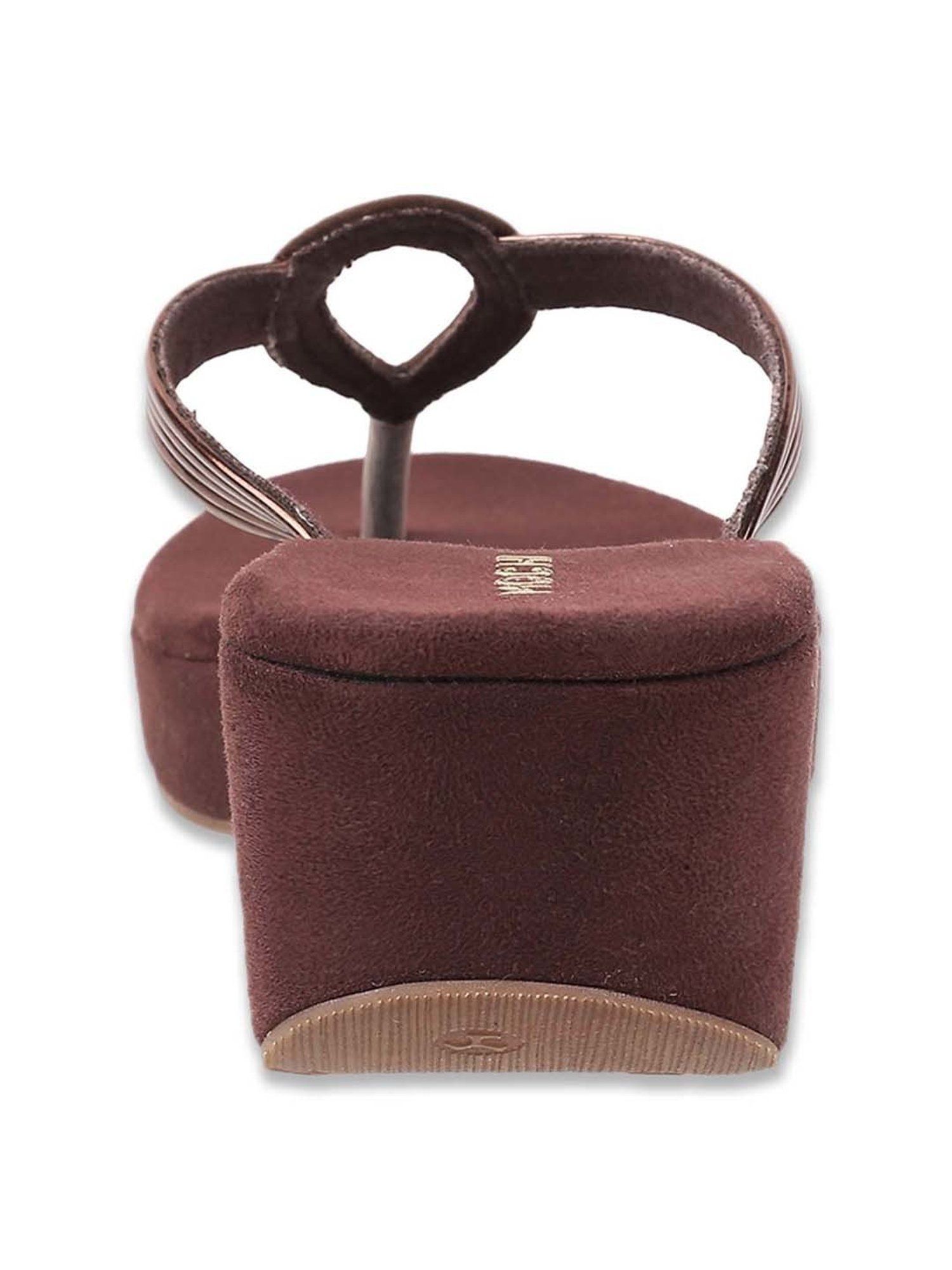 Mochi Women's Bronze Thong Wedges