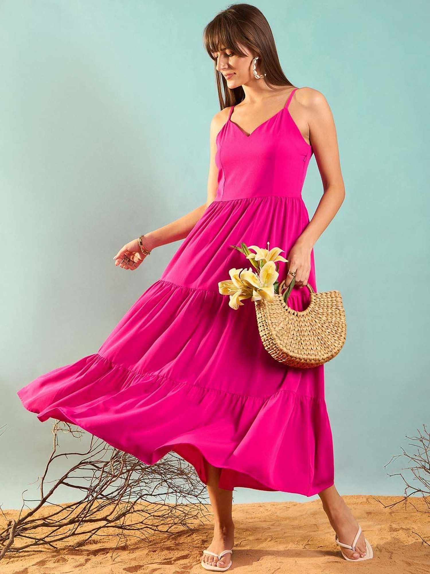 Rare Hot Pink Maxi Dress
