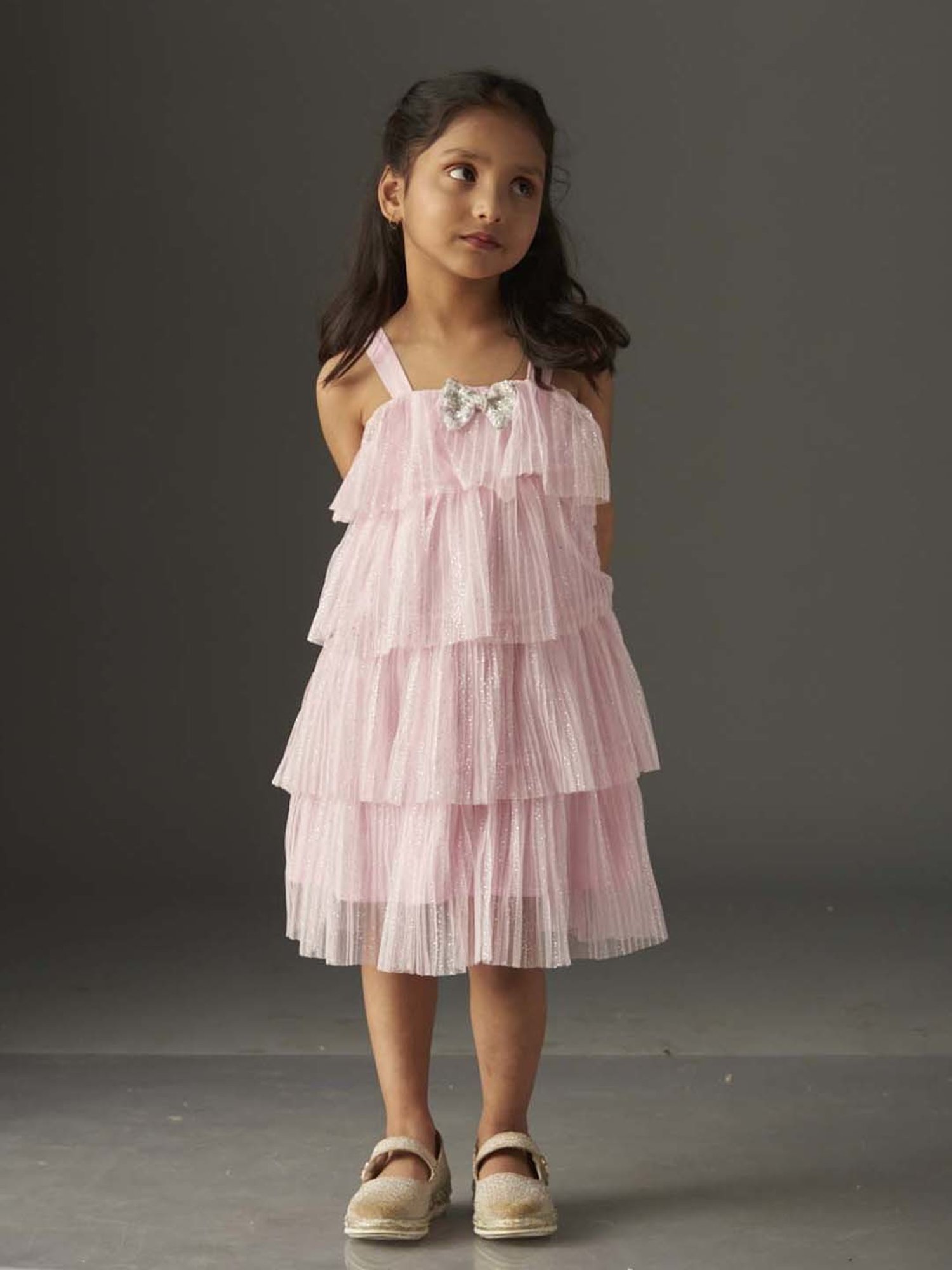 KidsDew Kids Pink Flared Fit Dress