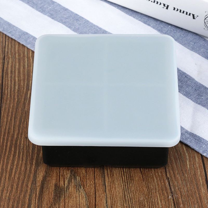 4-Grid Silicone Ice Cube Trays with Lid Creative Food-Grade Silicone Mold for Bars Kitchens Beverage Liquid (Sky Blue)