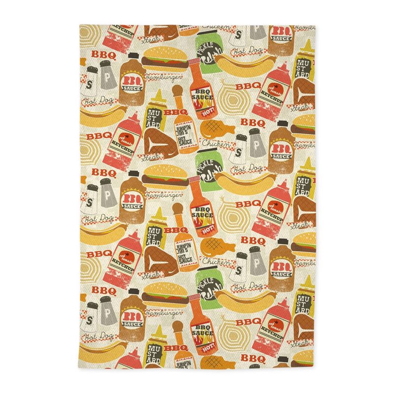 2pk Cotton Designer BBQ Zing Kitchen Towels - MU Kitchen