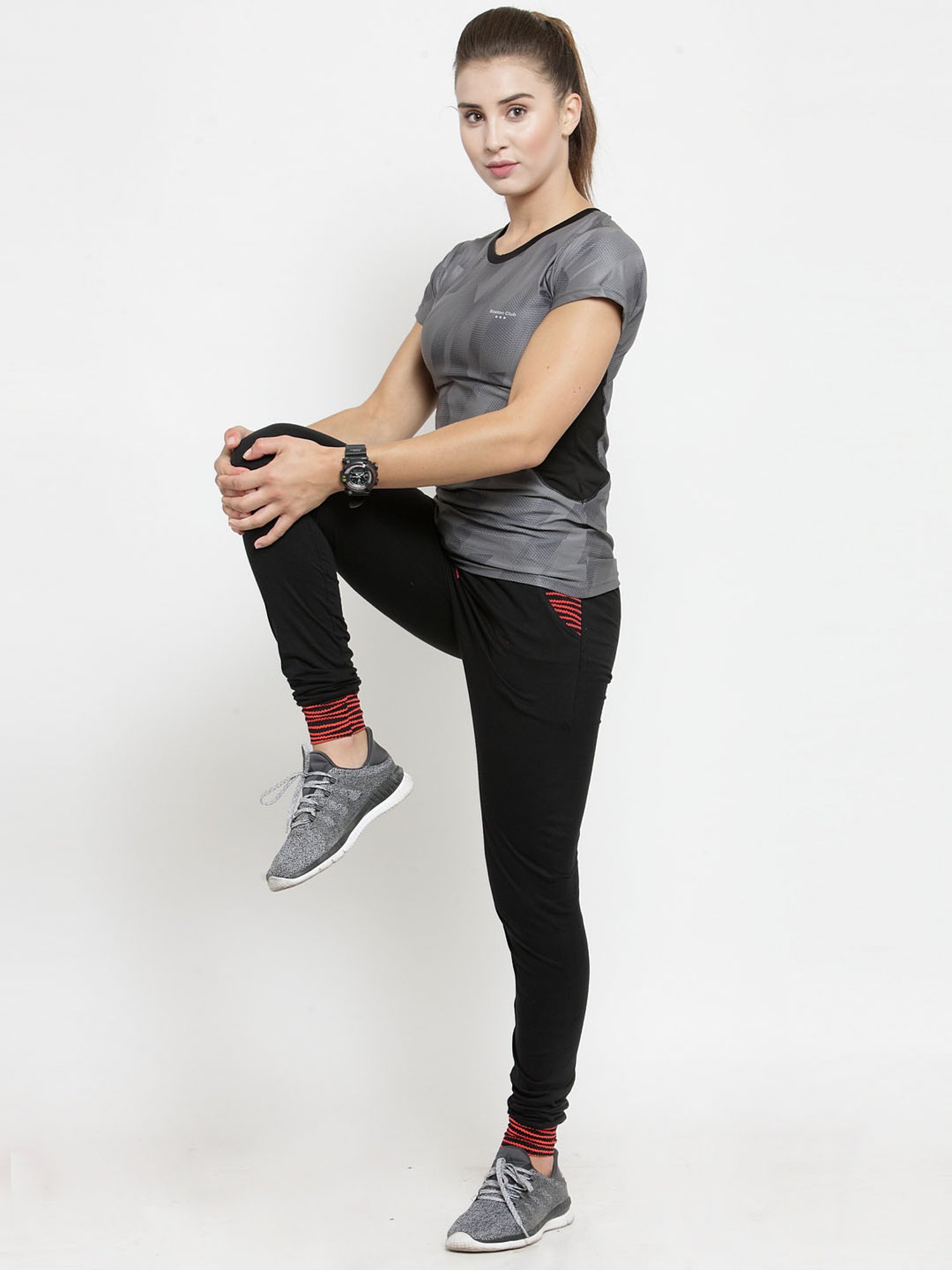 Boston Club Black Cotton Trackpants