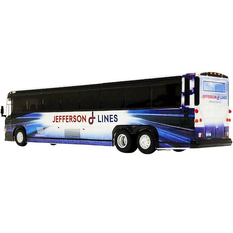 MCI D4505 Motorcoach Bus "Jefferson Lines" Blue and White 1/87 (HO) Diecast Model by Iconic Replicas