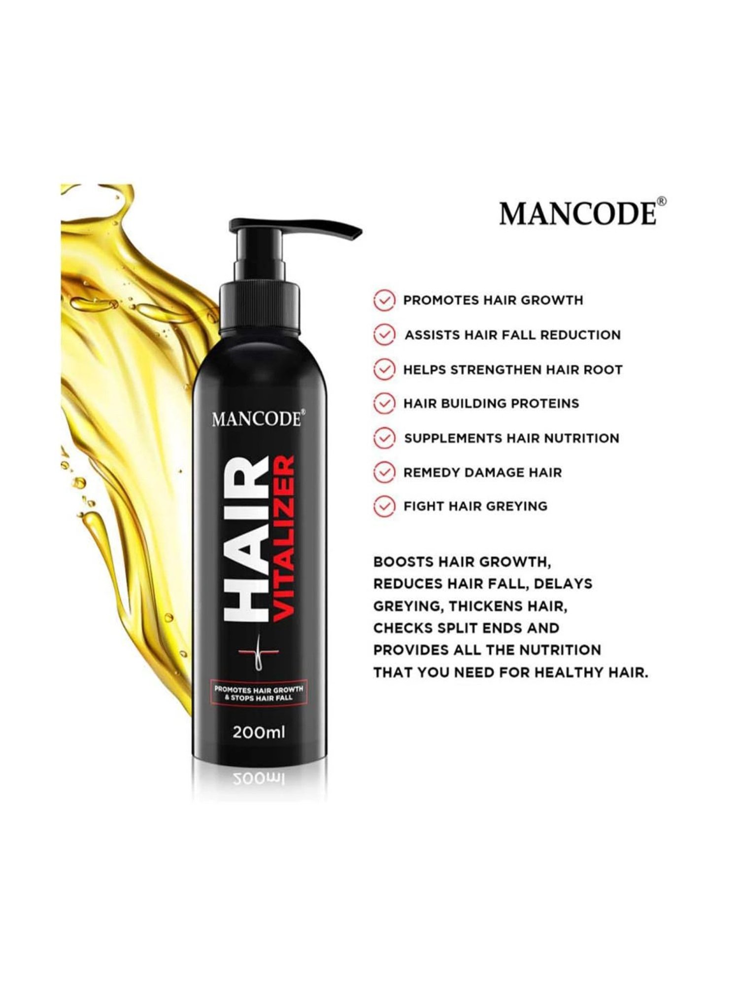 Mancode Hair Vitalizer - 200 ml