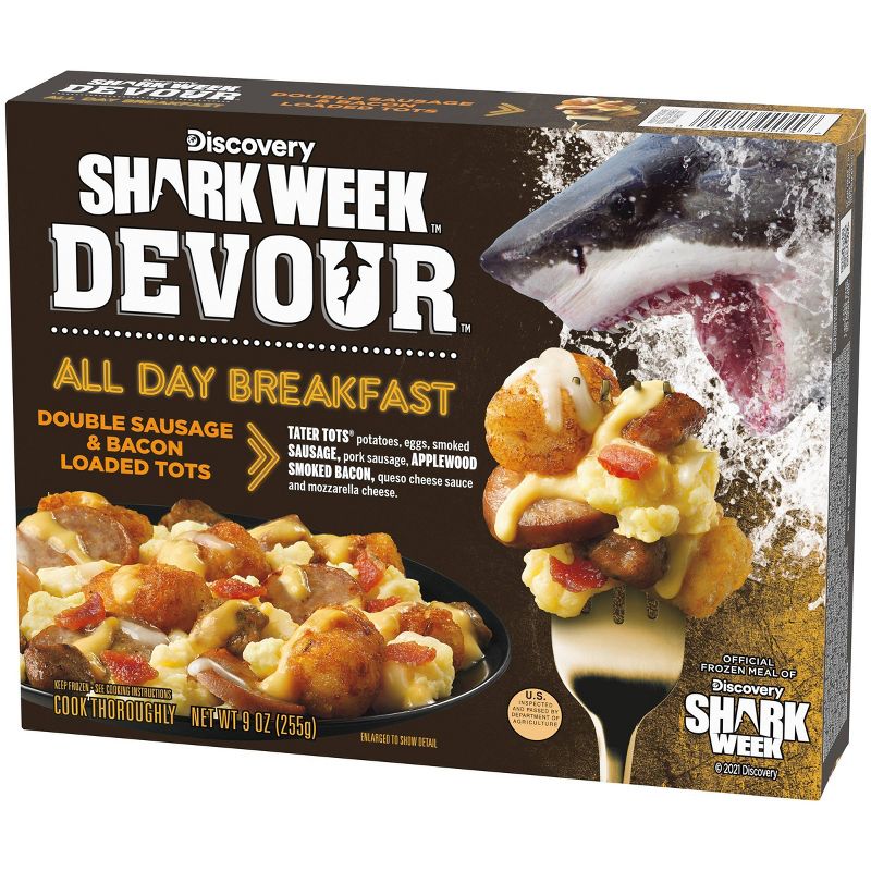 Devour Frozen All Day Breakfast Double Sausage and Bacon Loaded Tots - 9oz