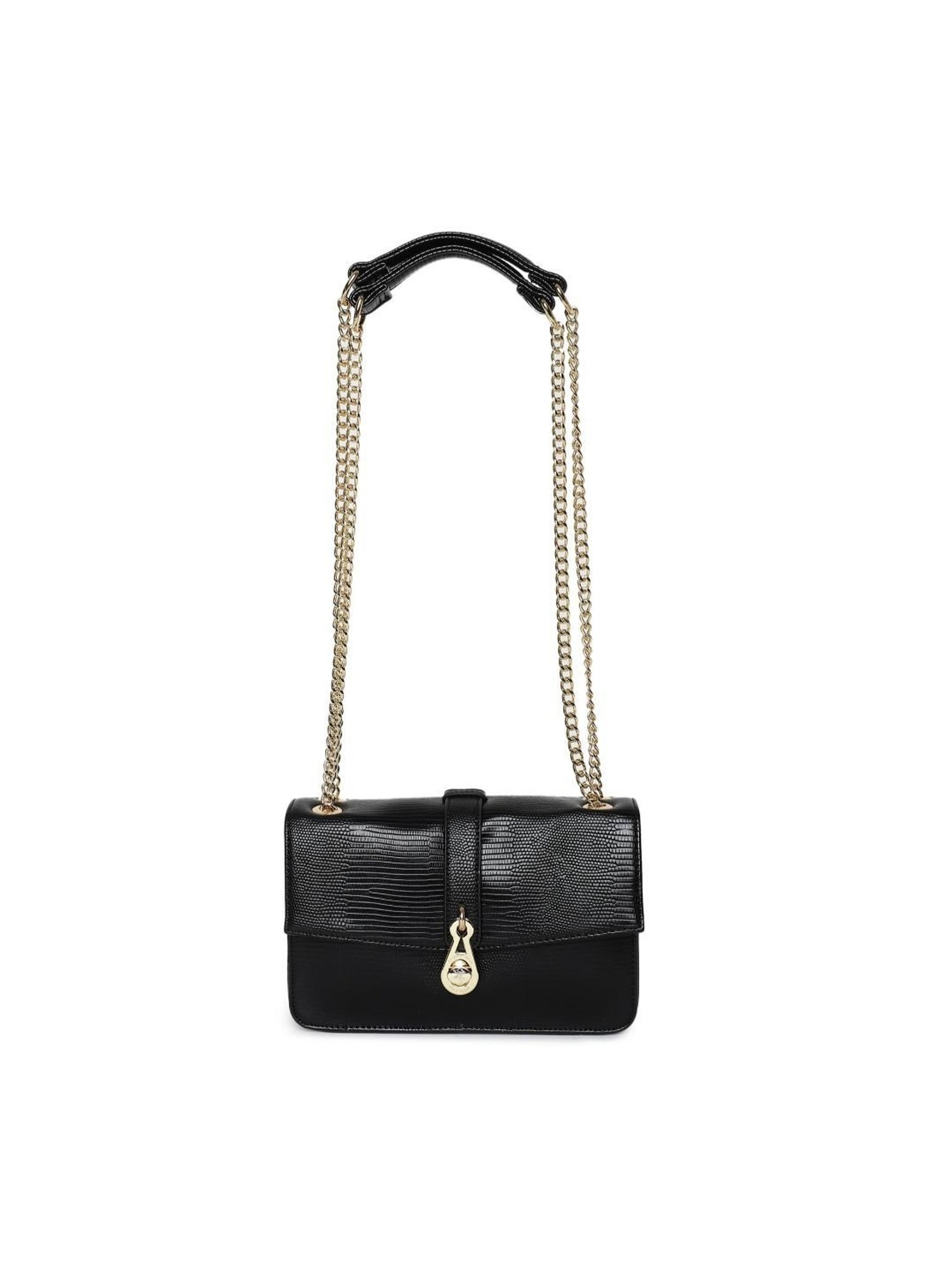 Beverly Hills Polo Club Black Animal Effect Medium Shoulder Bag