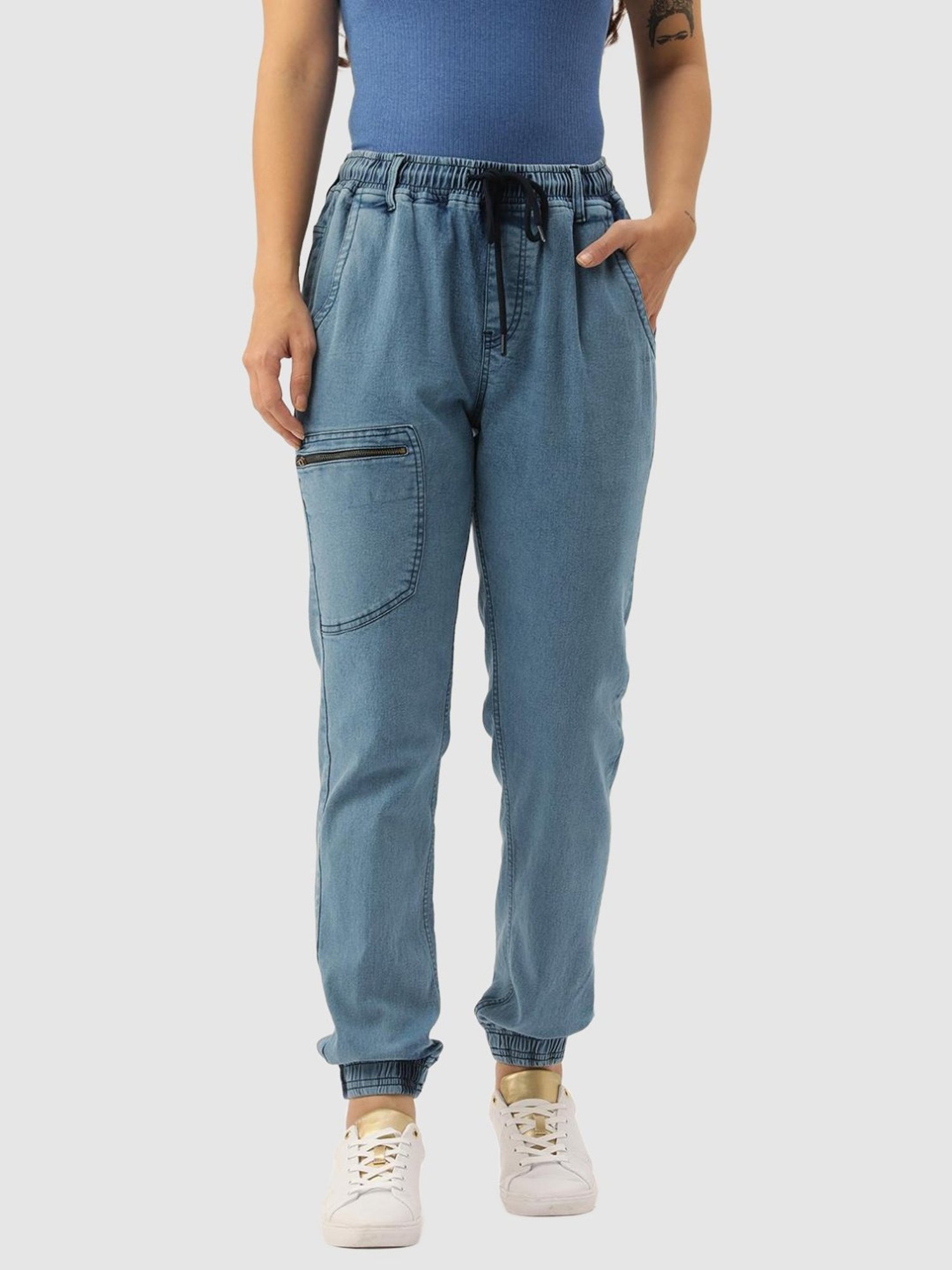 IVOC Blue Regular Fit Mid Rise Joggers