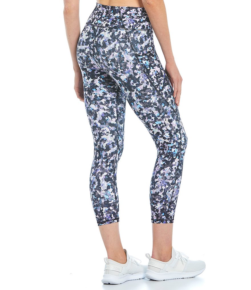 Kinesis Camo Geo Mid Rise Crop Leggings