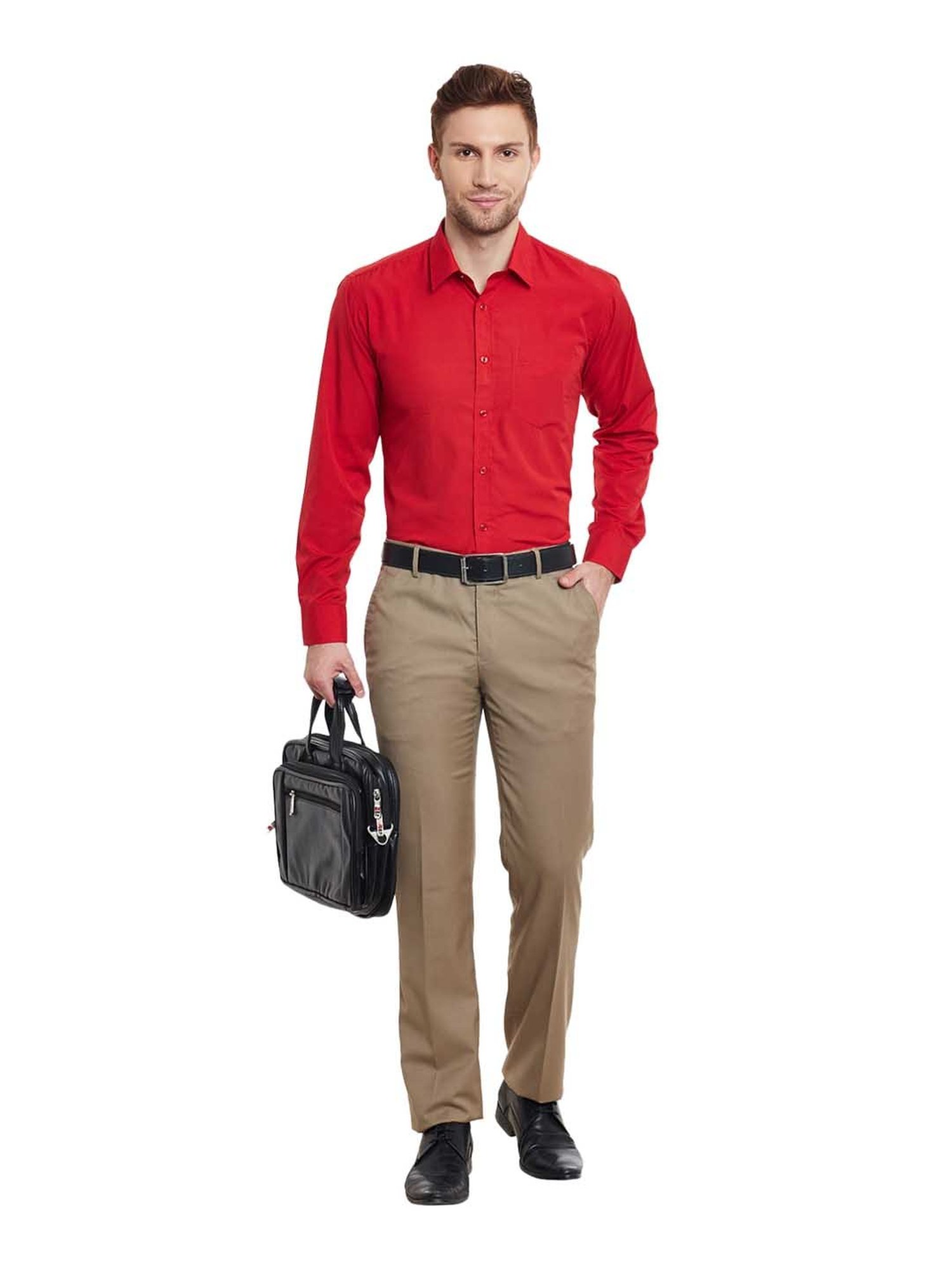English Navy Red Full Sleeves Shirt