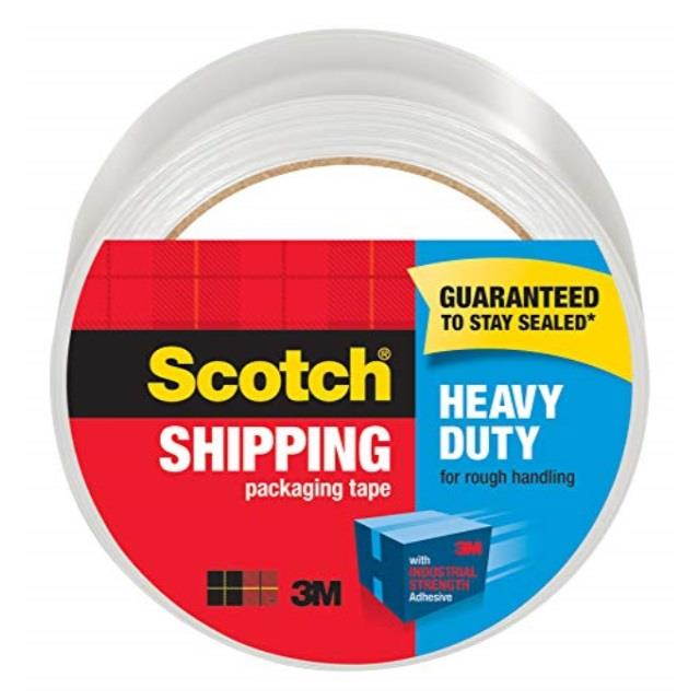 scotch heavy duty shipping packaging tape, 1.88 x 65.6 yards, clear 385060