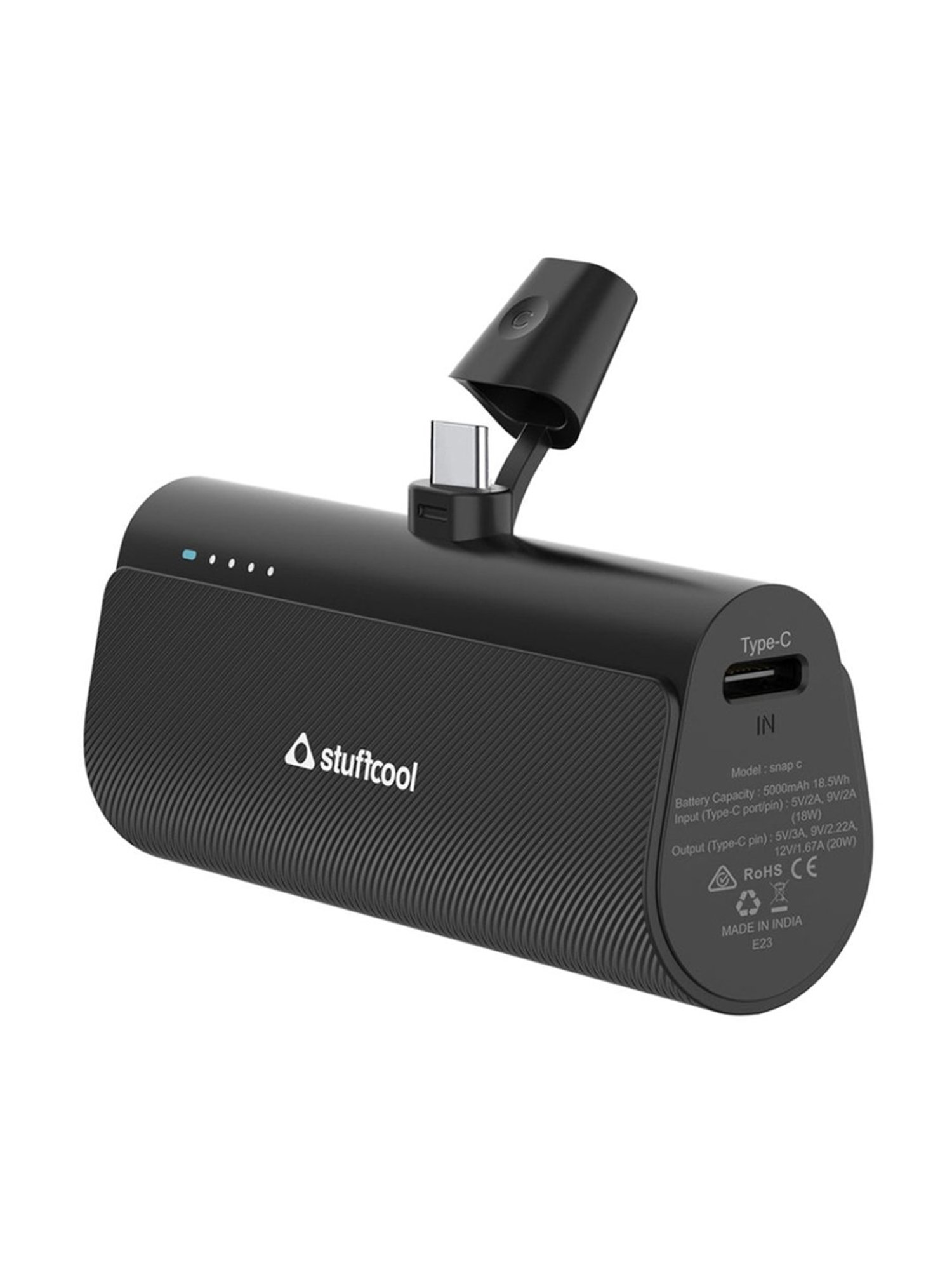 Stuffcool Snap Type C 5000mAh Powerbank (Black)