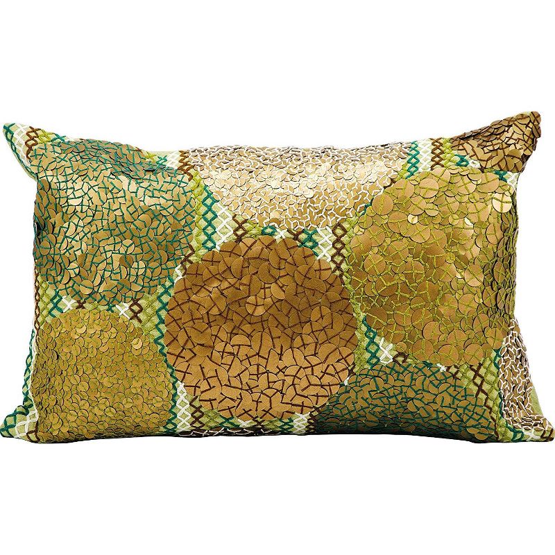 Kathy Ireland Copper Circles Green Copper Throw Pillow - 12" x 20"