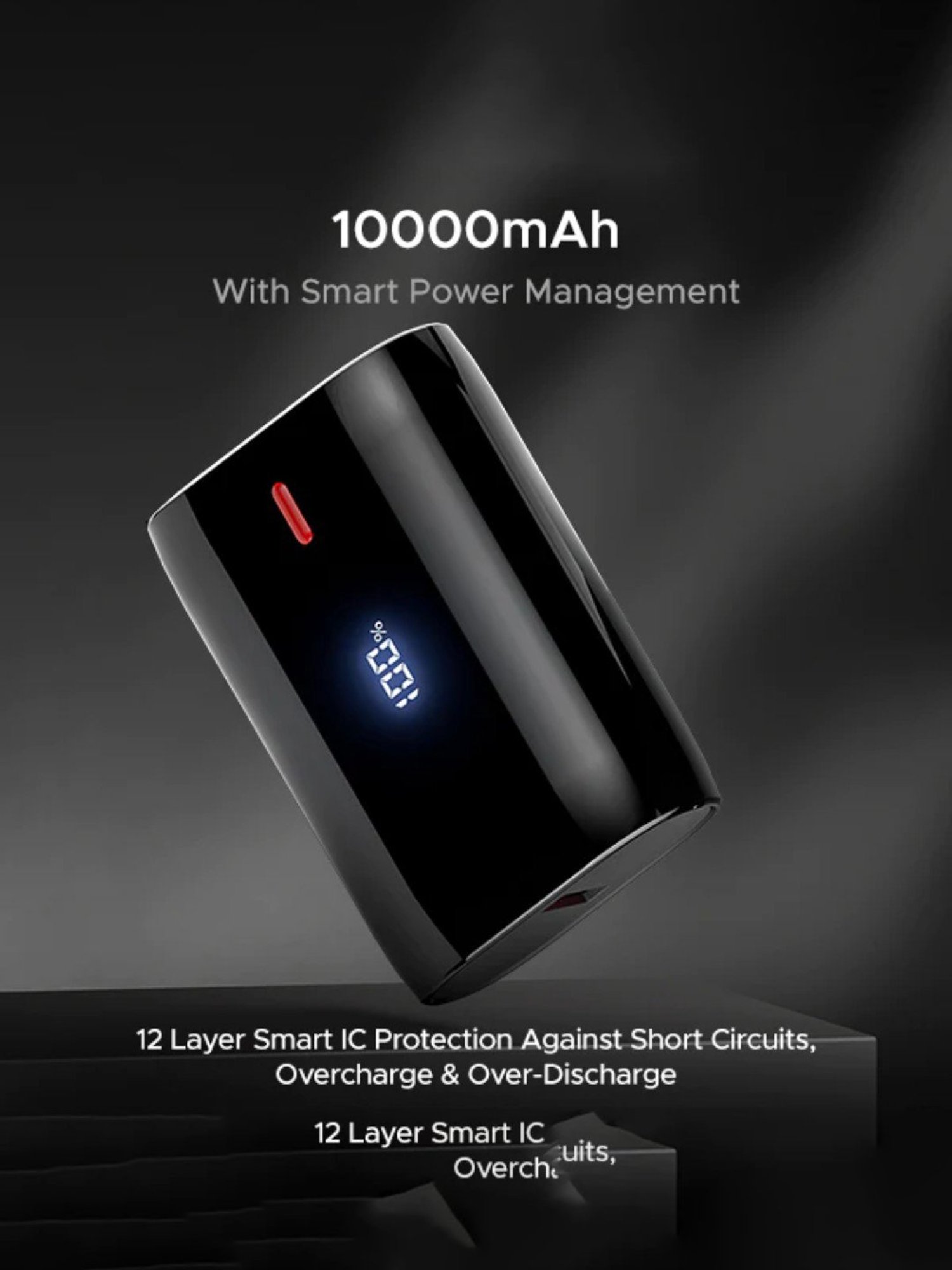 Boat EnergyShroom PB300 Air 10000mAh Powerbank With 2-Way 22.5W Fast Charging (Black)