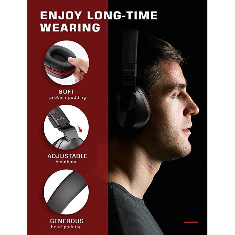 OnEar Headphones with Microphone Lightweight Folding Stereo Bass Headphones with 15M Tangle Free Cord Portable Wired Headphones for Smartphone Tablet Laptop Computer MP34