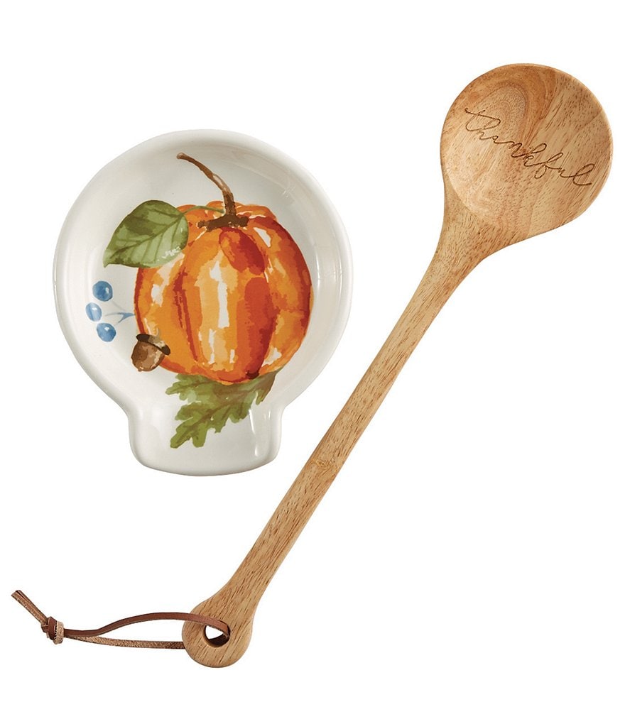 Mud Pie Festive Fall Collection #double;Thankful#double; Spoon Rest Set