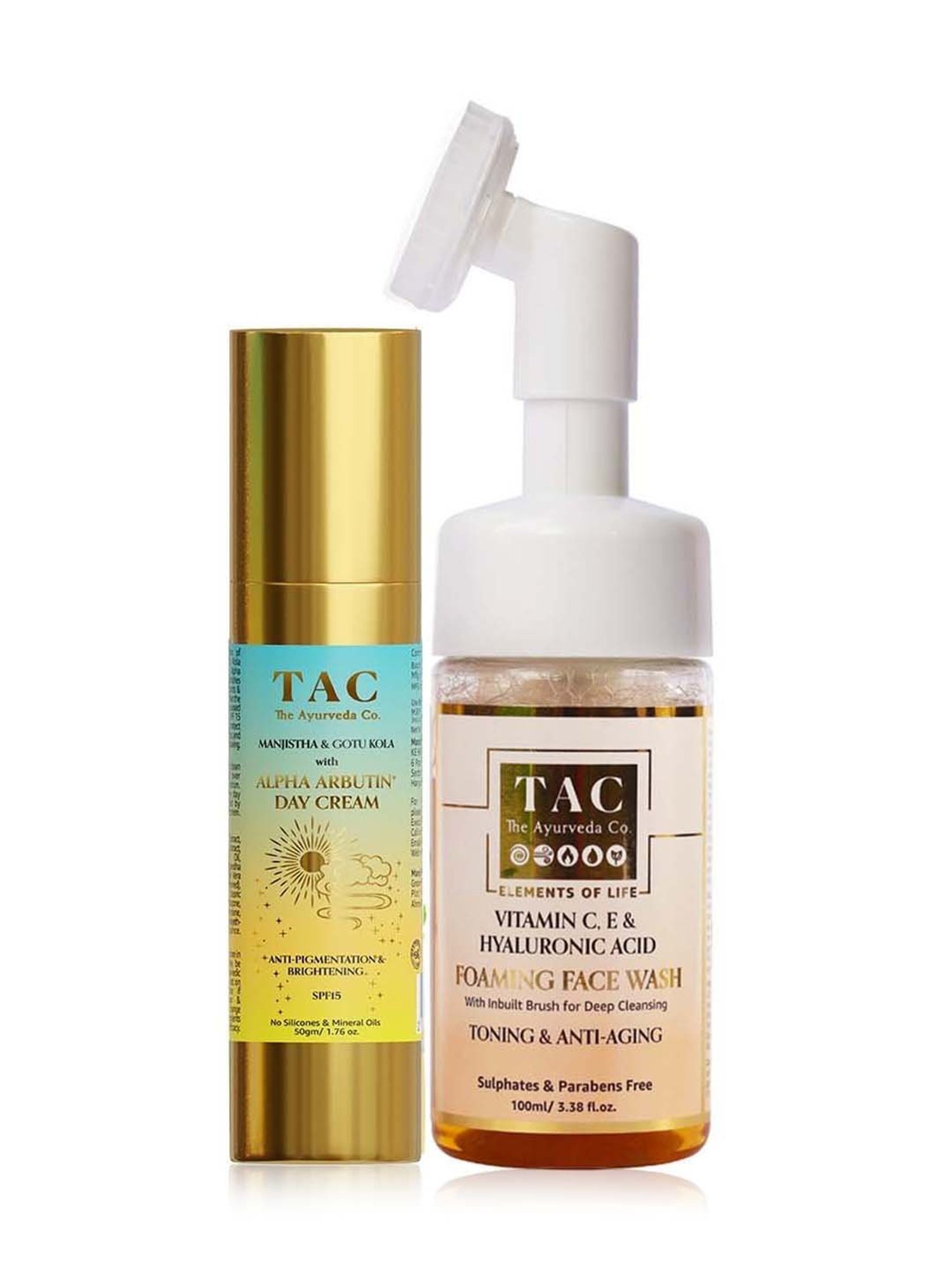 TAC - The Ayurveda Co. Day Cream SPF 15 & Vitamin C, Retinol Foaming Face Wash