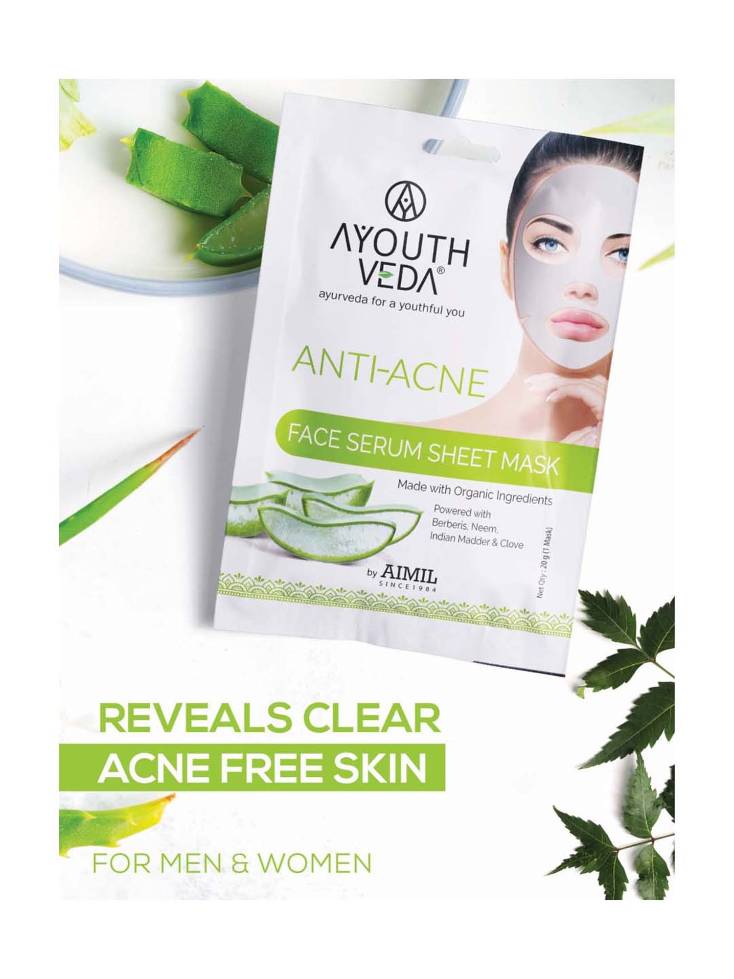 MONDSUB WitchHazel+Lavender+Q10 Sheet Masks (Pack of 3) - 20 gm Each