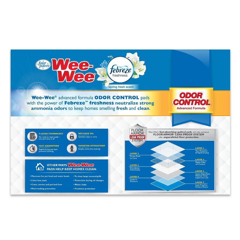 Four Paws Wee-Wee Odor Control with Febreze Freshness Dog Pads - 50ct
