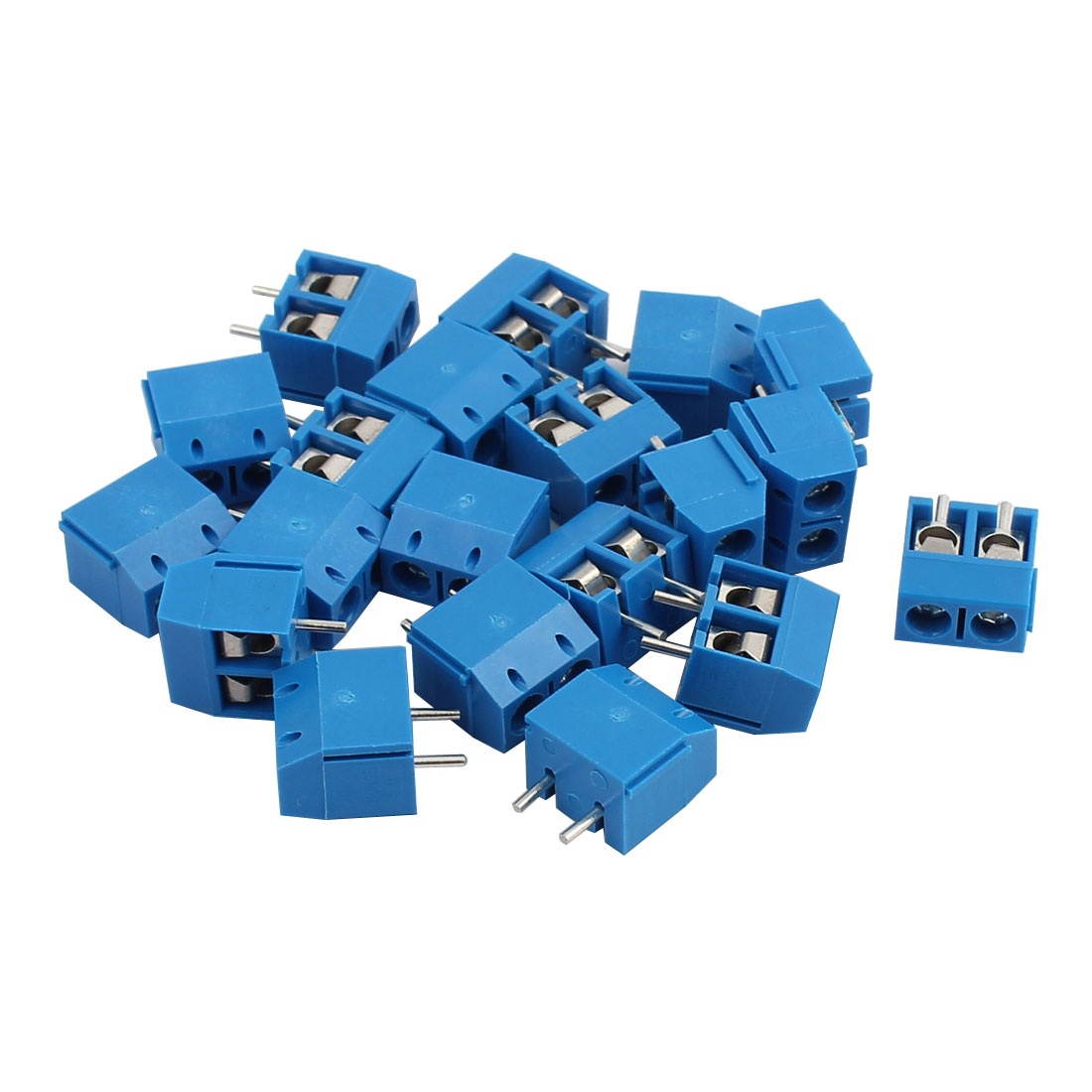 20Pcs ZB-301 AC300V 10A 2P 5mm Pitch Screw PCB Terminal Blocks Connector Blue
