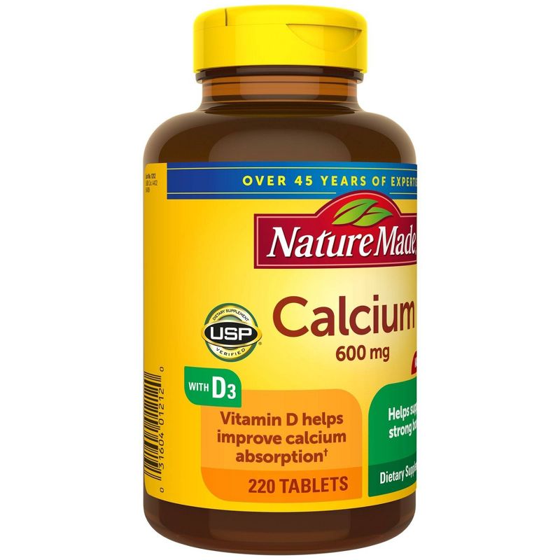 Nature Made Calcium 600 mg Tablets with Vitamin D3 - 220ct