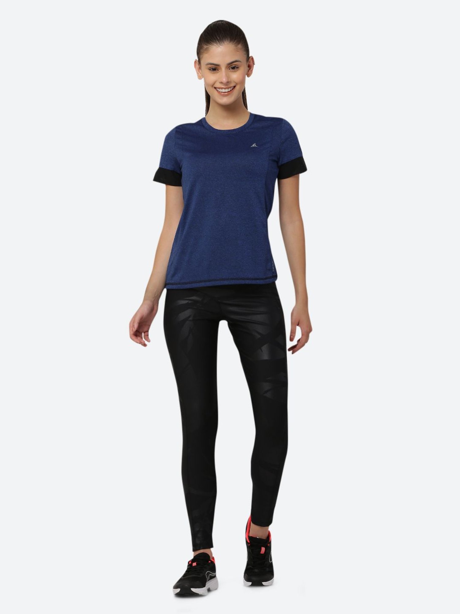 Fitleasure Royal Blue Textured T-Shirt