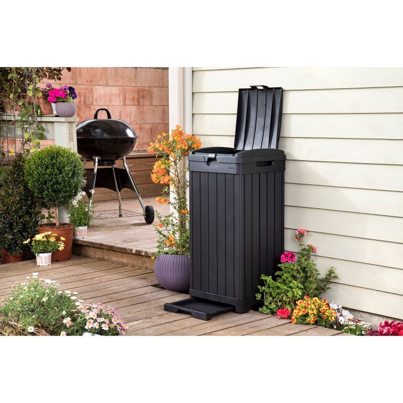 39gal Baltimore Outdoor Resin Trashcan Black - Keter