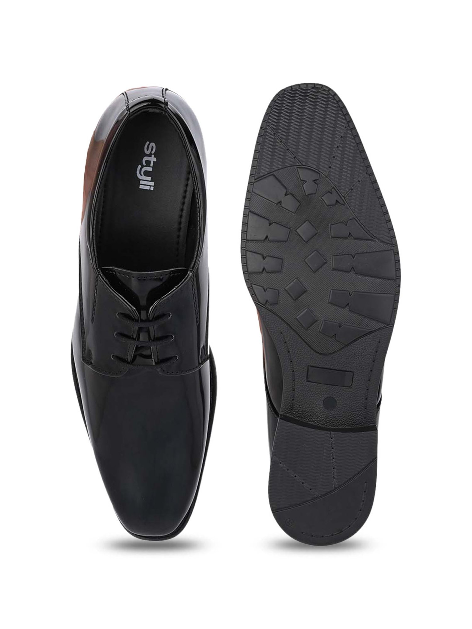 Styli Men's Black Derby Shoes