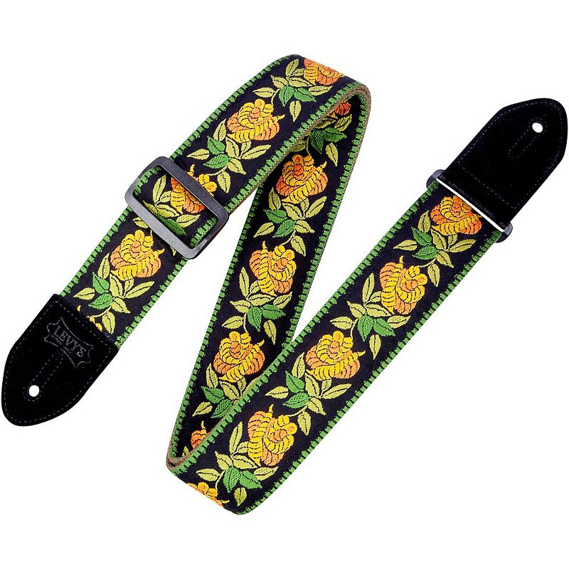 Levy's MC8JQ 2" Woven Fabric Guitar Strap Rosa Yellow