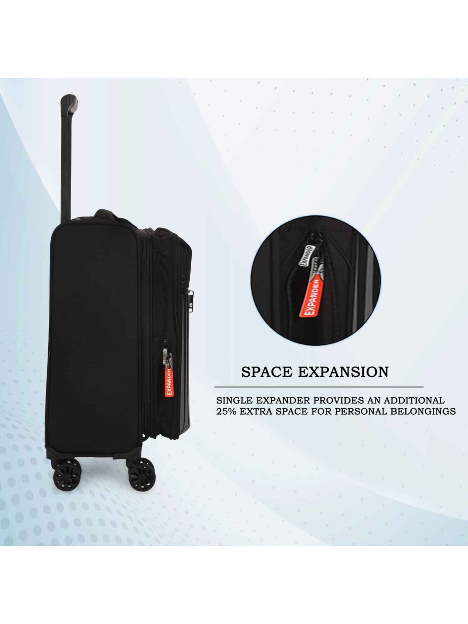 it luggage The Lite Black Cabin 20 inches Expandable Soft Case Luggage Trolley with TSA Lock