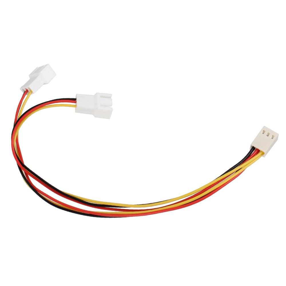 BQLZR 23cm Length 3 Pin Female to 2 Male Y-Cable Fan Power Splitter Set of 20