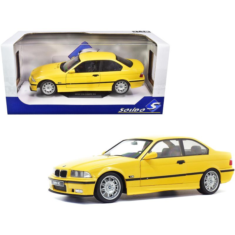 1994 BMW E30 M3 Jaune Dakar Yellow 1/18 Diecast Model Car by Solido