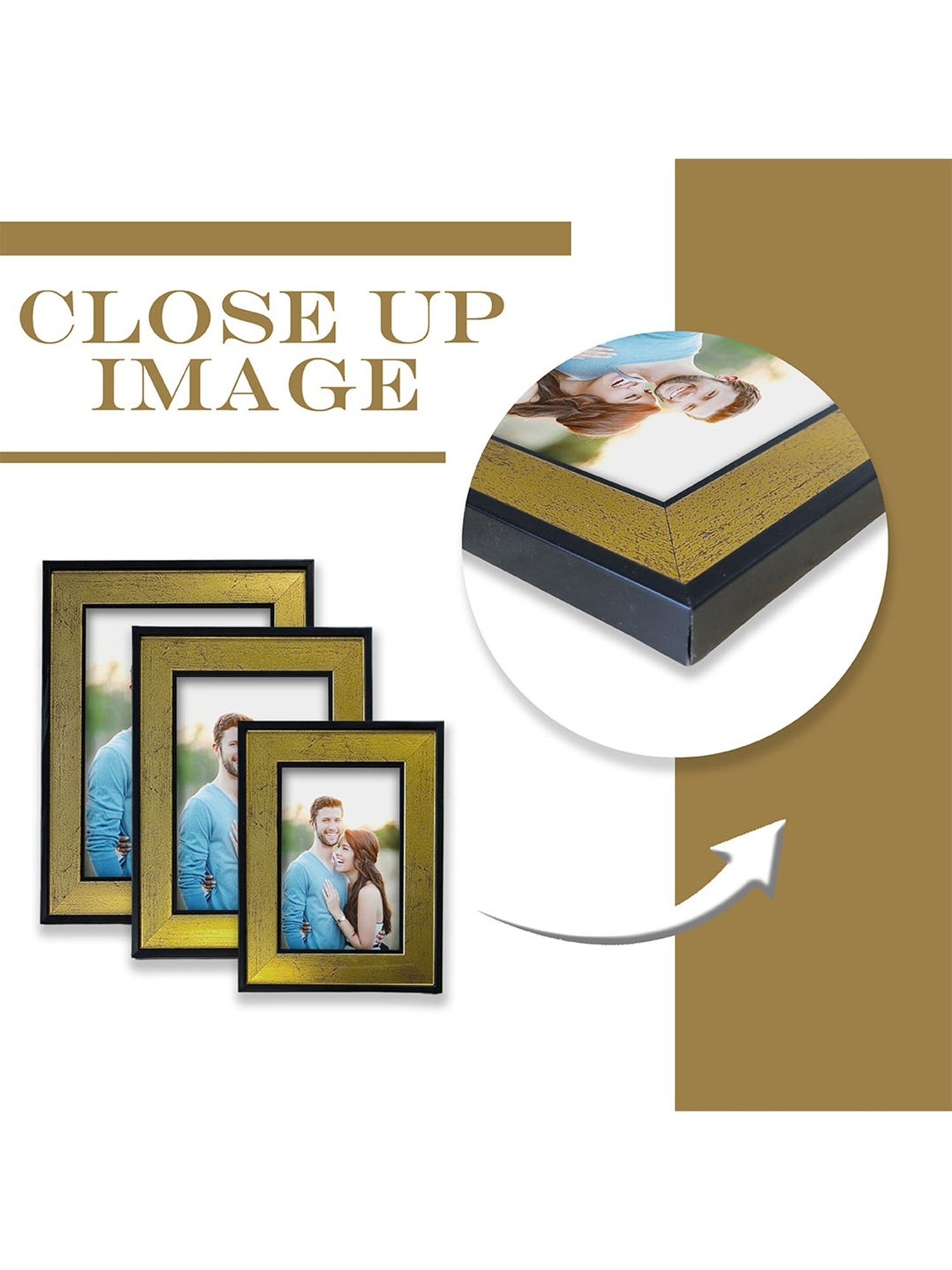 House This Kangto Brown & White Wood Photo Frame Gift Set