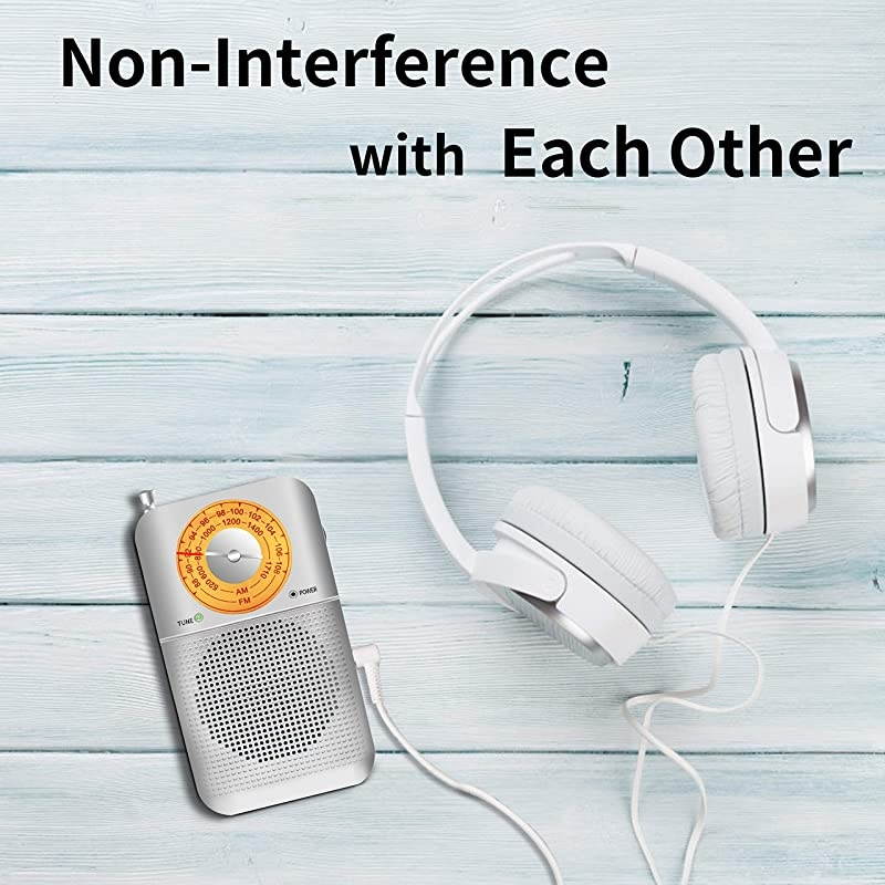 Retro AMFM Radio Portable with Headphone Jack Best Reception Battery Operated Personal Transistor by 2 AA Battery for WalkingJoggingand Travelling