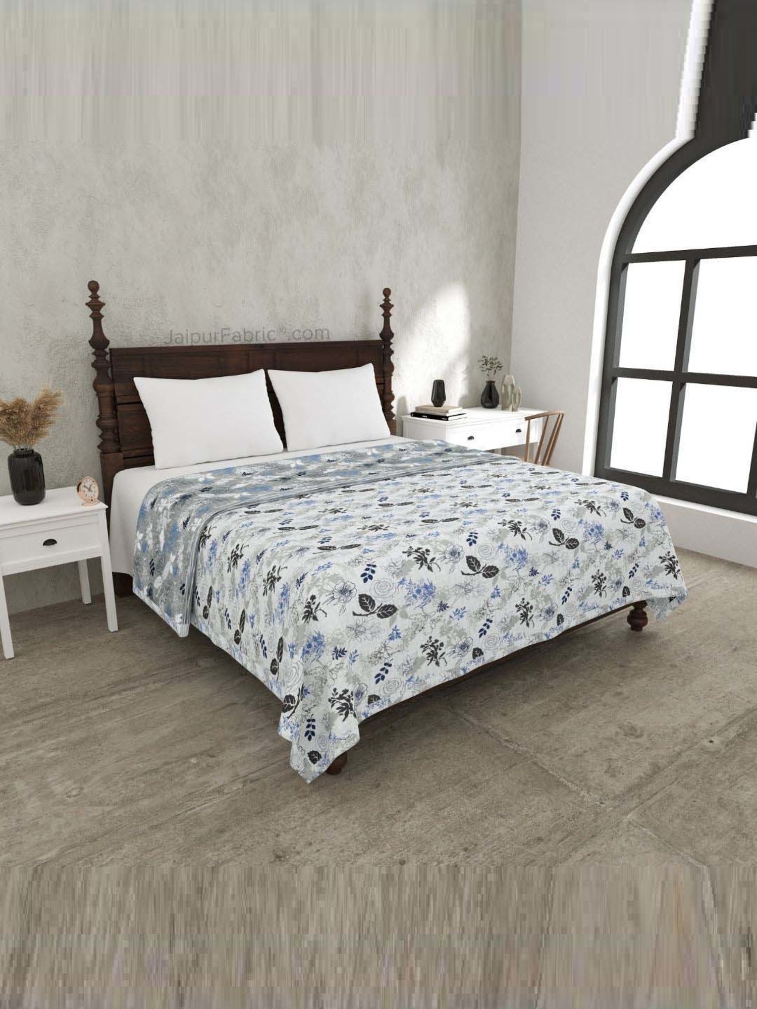 JaipurFabric Fassil Grey Mulmul Cotton 150 GSM Reversible Ac Dohar